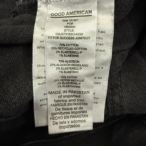 Good American Black Fit For Success Denim Jumpsuit NWT Size XL - Picture 11 of 13